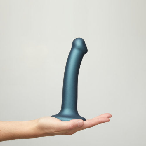 Strap-on-Me Duck Egg Blue Metallic Shine Mono Density Dildo Medium