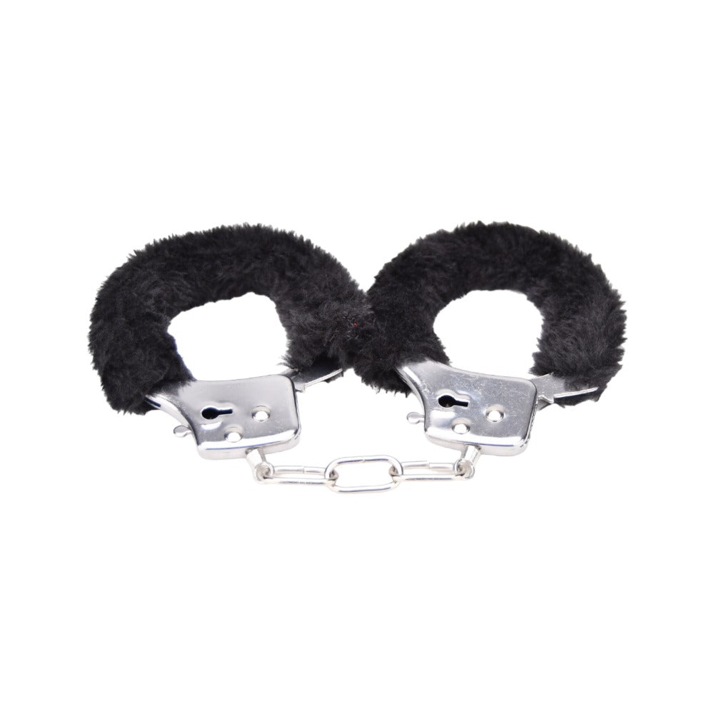 Bound to Play. Heavy Duty Furry Handcuffs Black