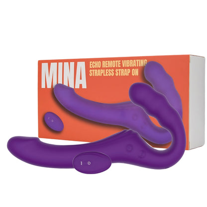 Mina Echo Remote Vibrating Strapless Strap On