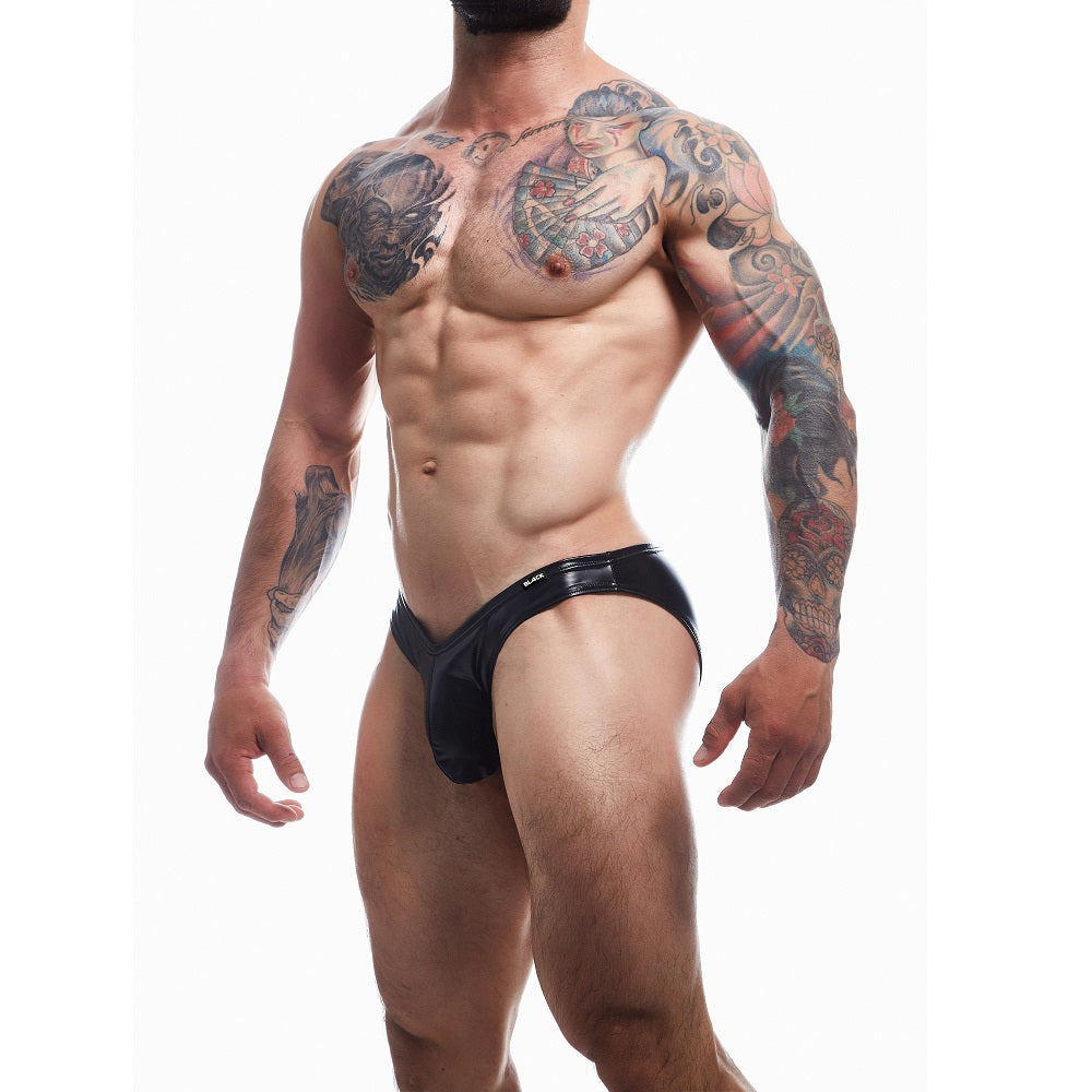 C4M Boost Black Leatherette Bikini Brief Small