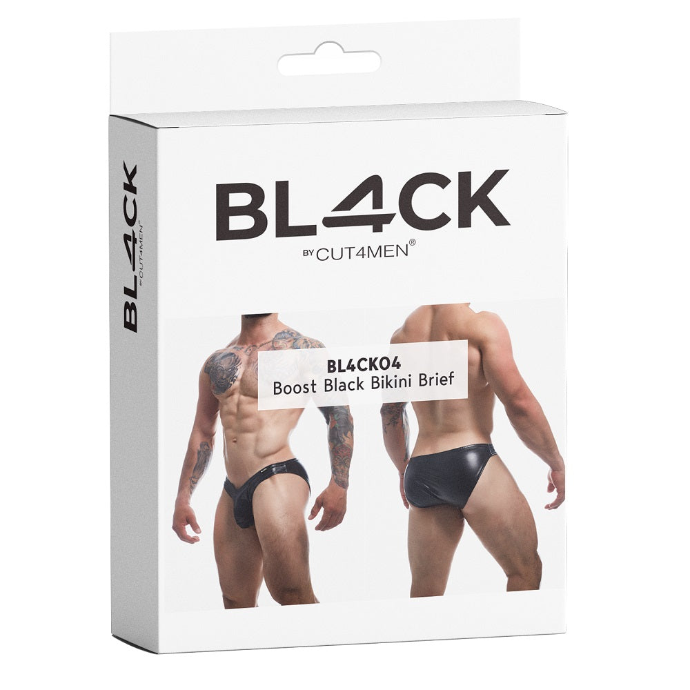 C4M Boost Black Leatherette Bikini Brief Small