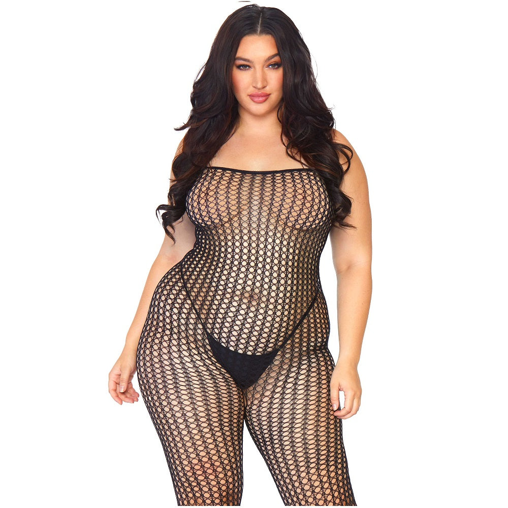 Leg Avenue Seamless Crochet Bodystocking Plus Size