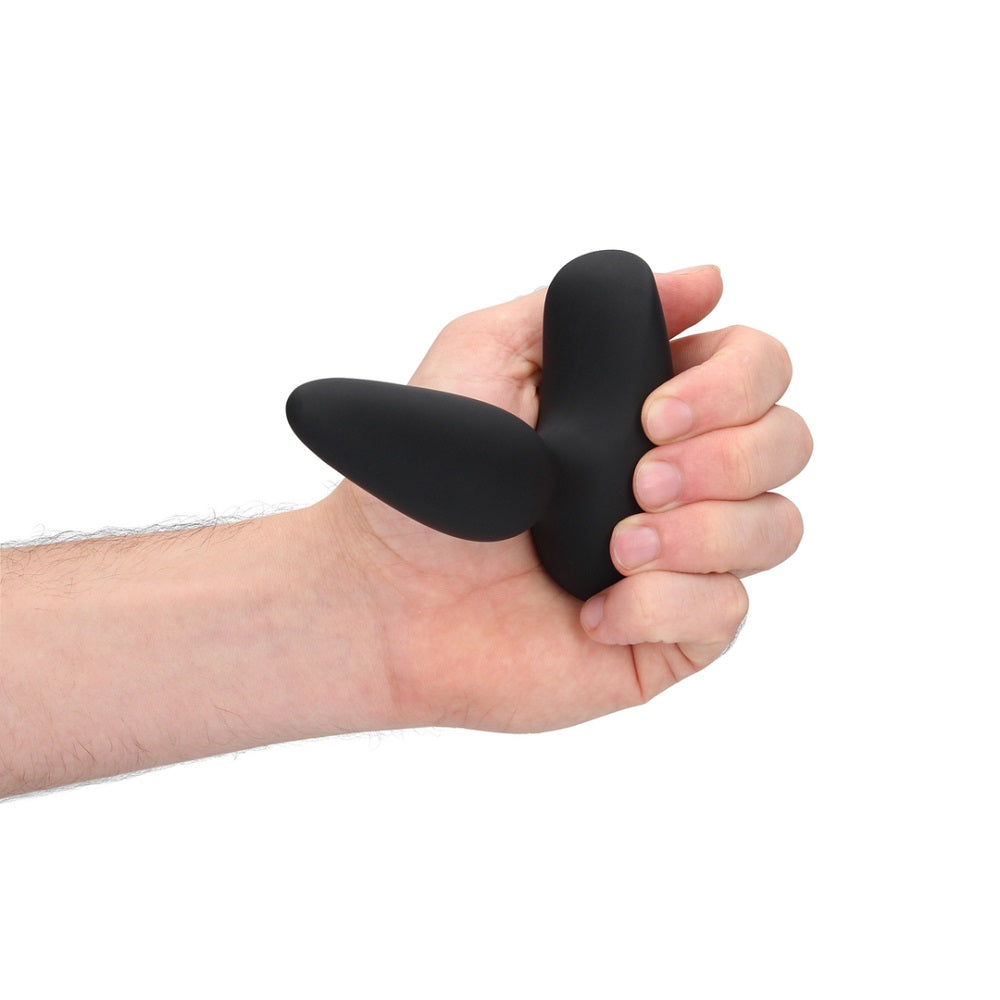 Smooth Vibrating Anal Plug with Remote Control Black