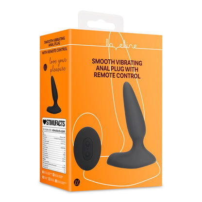 Smooth Vibrating Anal Plug with Remote Control Black