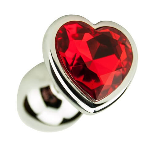 Precious Metals Heart Shaped Butt Plug-Silver